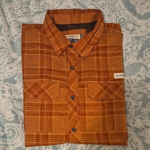 Magellan Outdoors Men's Rust Plaid Button Down Shirt